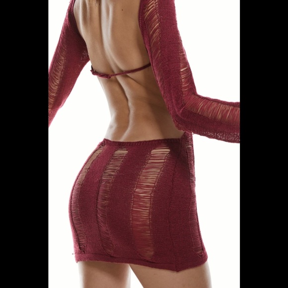 Boho Summer Shredded Mini Dress Bikini Coverup In Backless Max Stretch - Picture 12 of 14